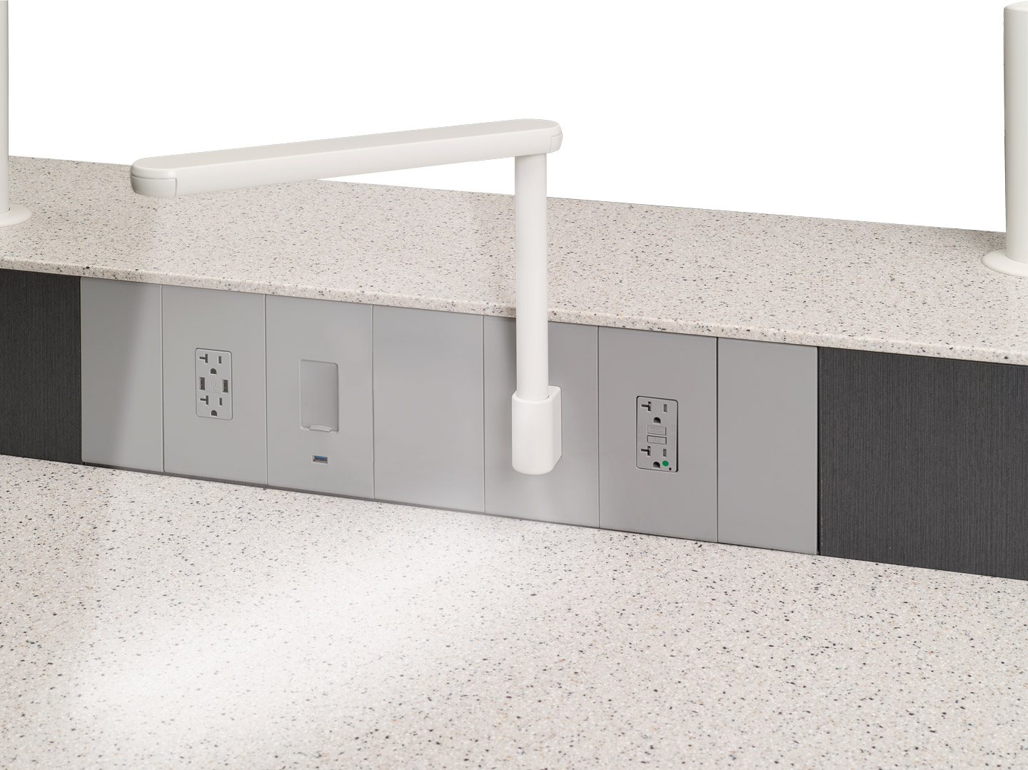 Power panel with light on an A-dec Lab Workstation