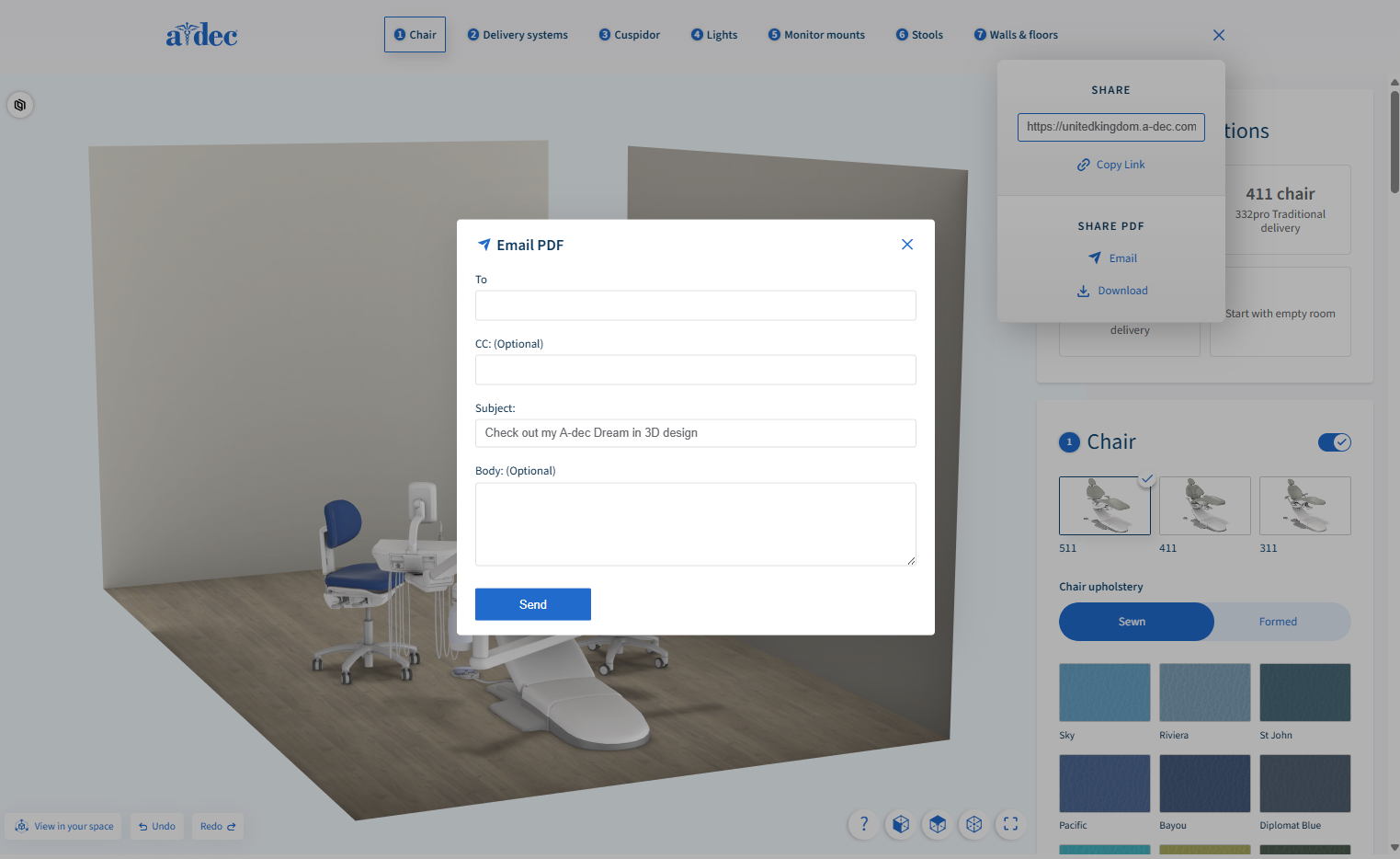 Dream in 3D save and share options